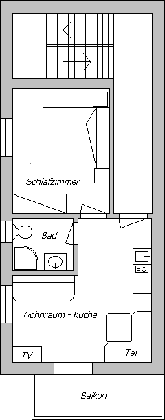 Grundriss: Haupthaus Appartement Typ B